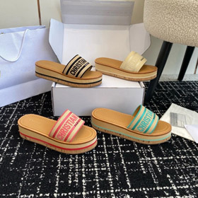 Dior new open-toe embroidered platform sandals-5705  